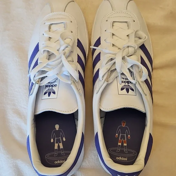 EUC Men's Adidas Munchen White and Purple Sneakers, Size 10 - Picture 5 of 7